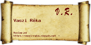 Vaszi Réka névjegykártya
